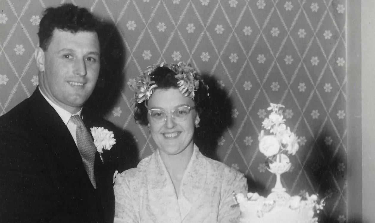 Barbara and John on their wedding day