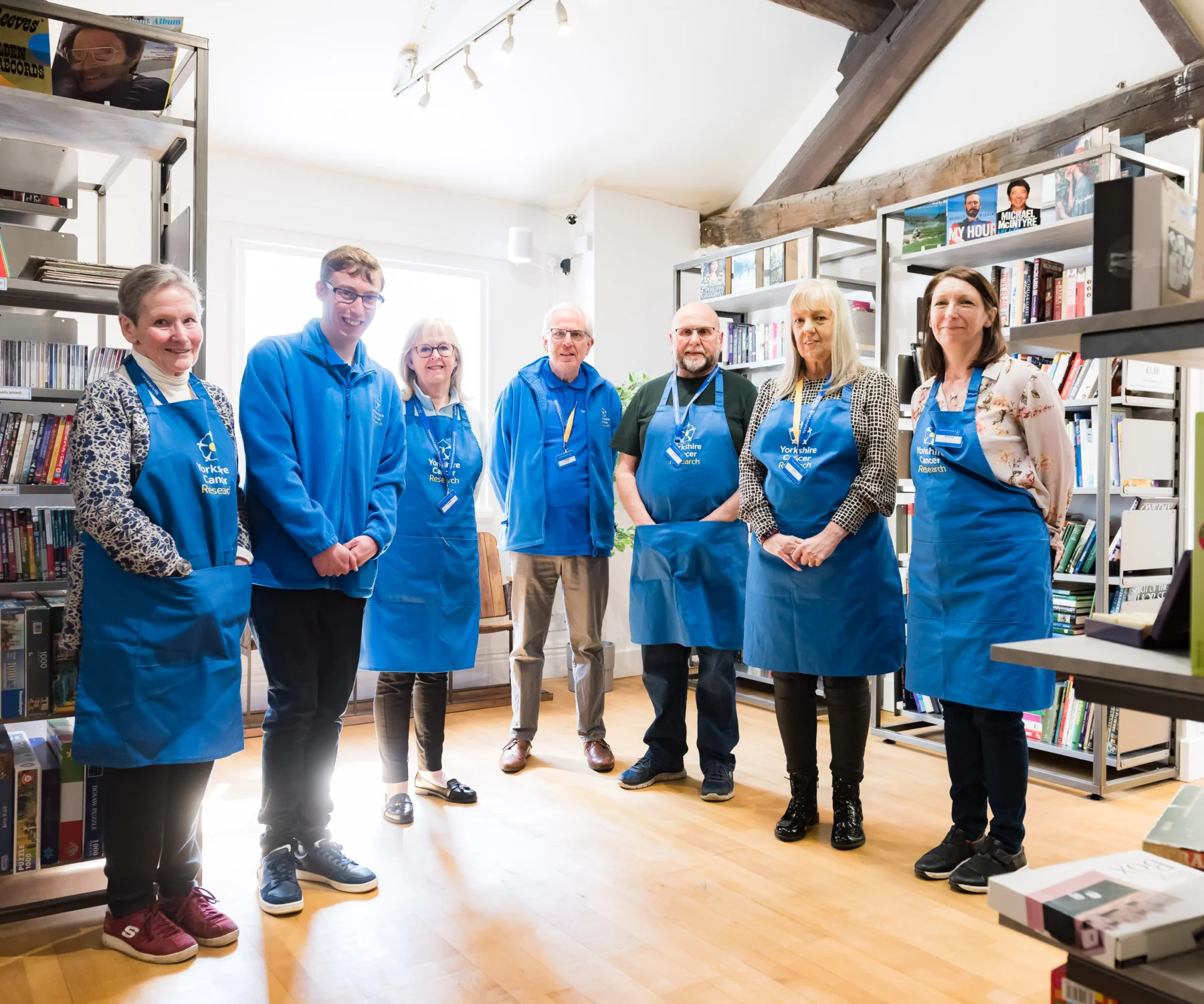 Staff and volunteers from the Skipton shop